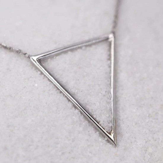 Collier Triangle en Or Blanc pour Femme