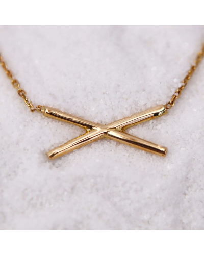 Collier Croix - Collier en or jaune, orné d'une croix en pendentif