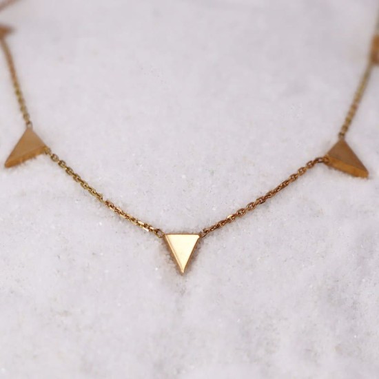 Collier Yasmine - Collier en Or Jaune orné de six petits triangles pour Femme