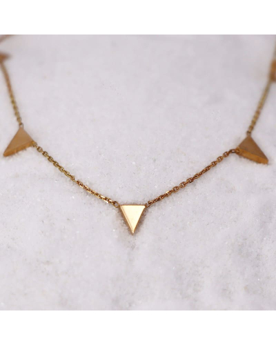Collier Yasmine - Collier en Or Jaune orné de six petits triangles pour Femme