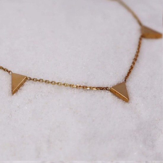 Collier Yasmine - Collier en Or Jaune orné de six petits triangles pour Femme