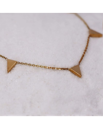 Collier Yasmine - Collier en Or Jaune orné de six petits triangles pour Femme