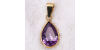 Pendentif Alma en Or Jaune et en forme de poire serti d'une améthyste