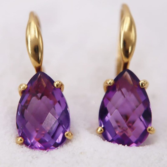 Boucles d’Oreilles Manon dormeuses en forme de poire pour Femme