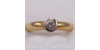Bague - Solitaire en Or Blanc et Jaune avec un Diamants pour Femme