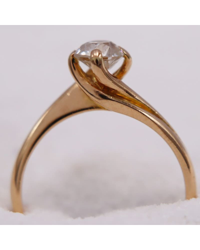 Bague - Solitaire en Or Jaune avec un Diamant pour Femme