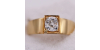 Bague - Solitaire en Or Jaune avec un Diamant Coussin pour Femme