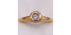 Bague - Solitaire en Or Jaune avec Diamants pour Femme