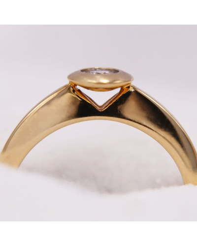 Bague - Solitaire en Or Jaune avec Diamants pour Femme