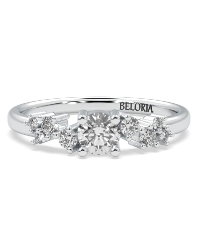 Bague Divinité - Solitaire en Or jaune Accompagné de Diamants