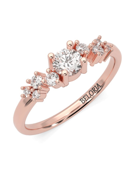 Bague Divinité - Solitaire en Or jaune Accompagné de Diamants 2