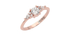 Bague Solitaire en or rose Accompagné de Diamants