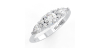 Bague Solitaire en or blanc Accompagné de Diamants
