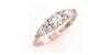 Bague Solitaire en or rose Accompagné de Diamants