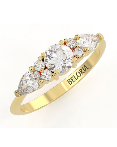Bague Solitaire en or jaune Accompagné de Diamants