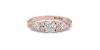 Bague Solitaire en or rose Accompagné de Diamants