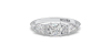 Bague Solitaire en or blanc Accompagné de Diamants