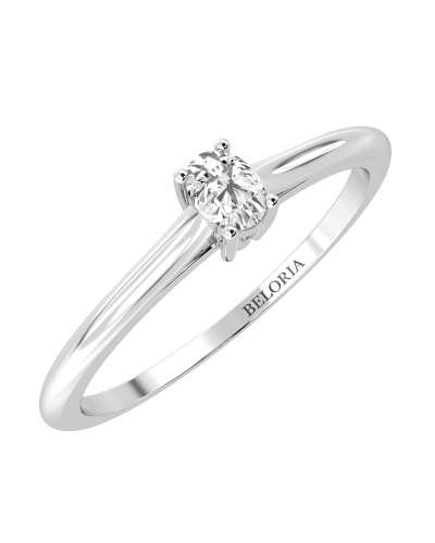 Bague Solitaire en or blanc avec un Diamant Ovale
