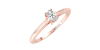 Bague Solitaire en or rose avec un Diamant Ovale