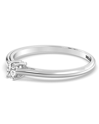 Bague Solitaire en or blanc avec un Diamant Ovale