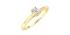 Bague Solitaire en or jaune avec un Diamant Ovale