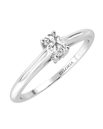 Bague Solitaire en or blanc avec un Diamant Ovale