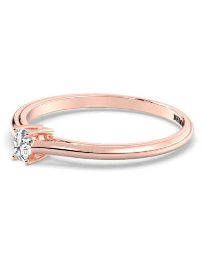 Bague Solitaire en or rose avec un Diamant Ovale