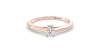 Bague Solitaire en or rose avec un Diamant Ovale