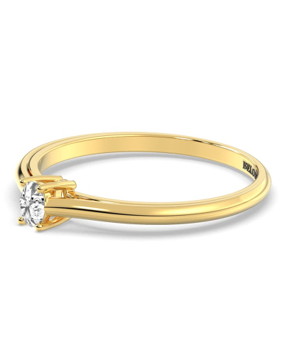 Bague Solitaire en or jaune avec un Diamant Ovale