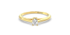 Bague Solitaire en or jaune avec un Diamant Ovale