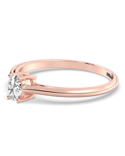 Bague Solitaire en or rose avec un Diamant Ovale
