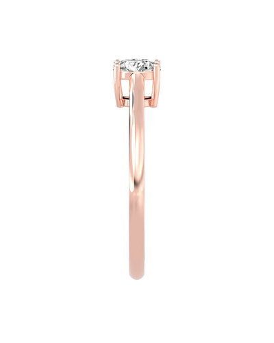 Bague Solitaire en or rose avec un Diamant Ovale