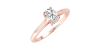 Bague Solitaire en or rose avec un Diamant Ovale