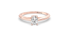 Bague Solitaire en or rose avec un Diamant Ovale