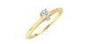 Bague solitaire en or jaune avec diamant en forme de poire