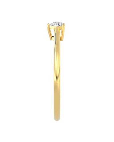 Bague solitaire en or jaune avec diamant en forme de poire