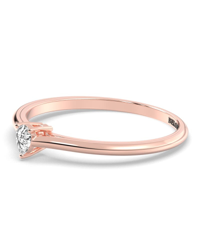 Bague solitaire en or rose avec diamant en forme de poire