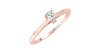 Bague solitaire en or rose avec diamant en forme de poire