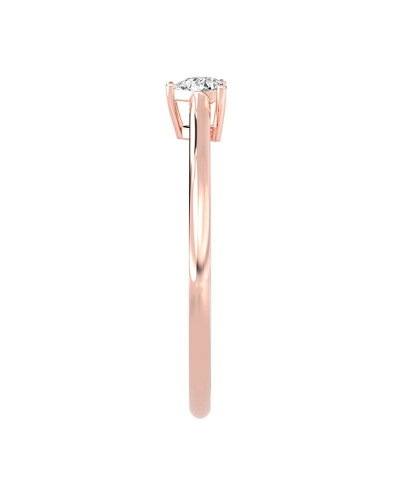 Bague solitaire en or rose avec diamant en forme de poire