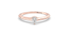 Bague solitaire en or rose avec diamant en forme de poire