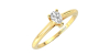 Bague solitaire en or jaune avec diamant en forme de poire