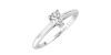 Bague solitaire en or blanc avec diamant en forme de poire