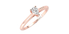 Bague solitaire en or rose avec diamant en forme de poire