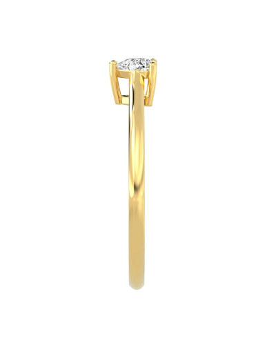 Bague solitaire en or jaune avec diamant en forme de poire