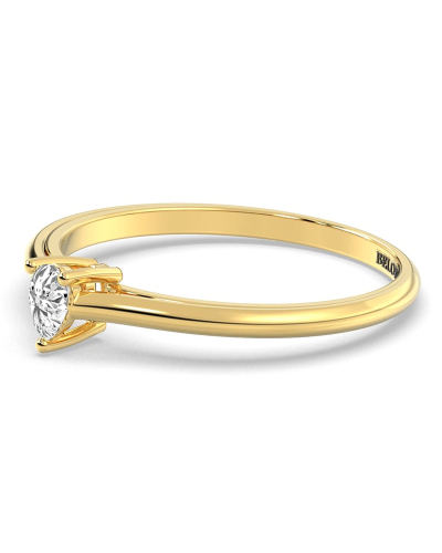 Bague solitaire en or jaune avec diamant en forme de poire