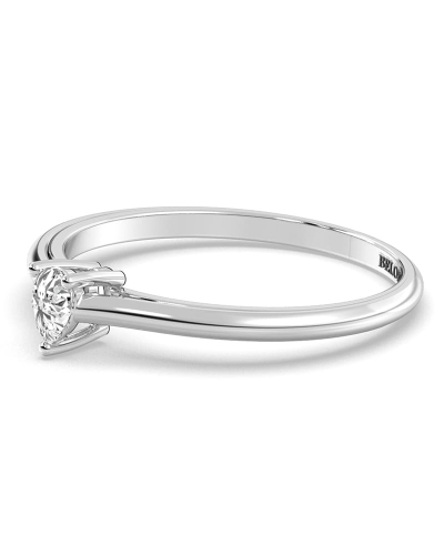 Bague solitaire en or blanc avec diamant en forme de poire
