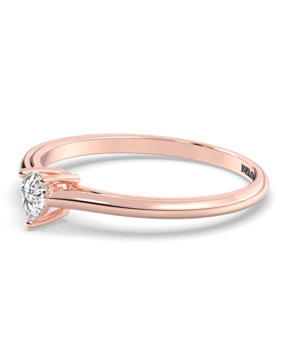 Bague solitaire en or rose avec diamant en forme de poire
