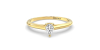 Bague solitaire en or jaune avec diamant en forme de poire