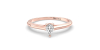 Bague solitaire en or rose avec diamant en forme de poire