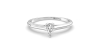 Bague solitaire en or blanc avec diamant en forme de poire
